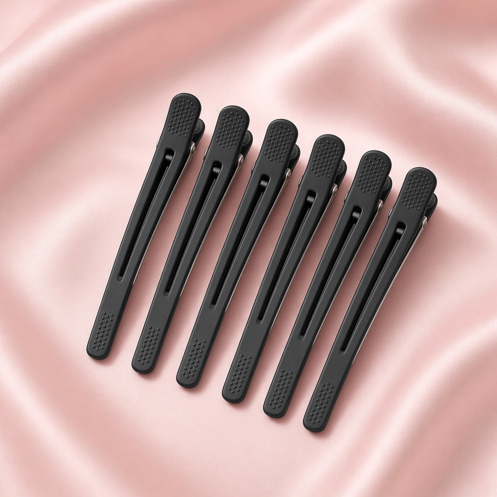 Silkora no-crease hair clips in Black, 6-pack