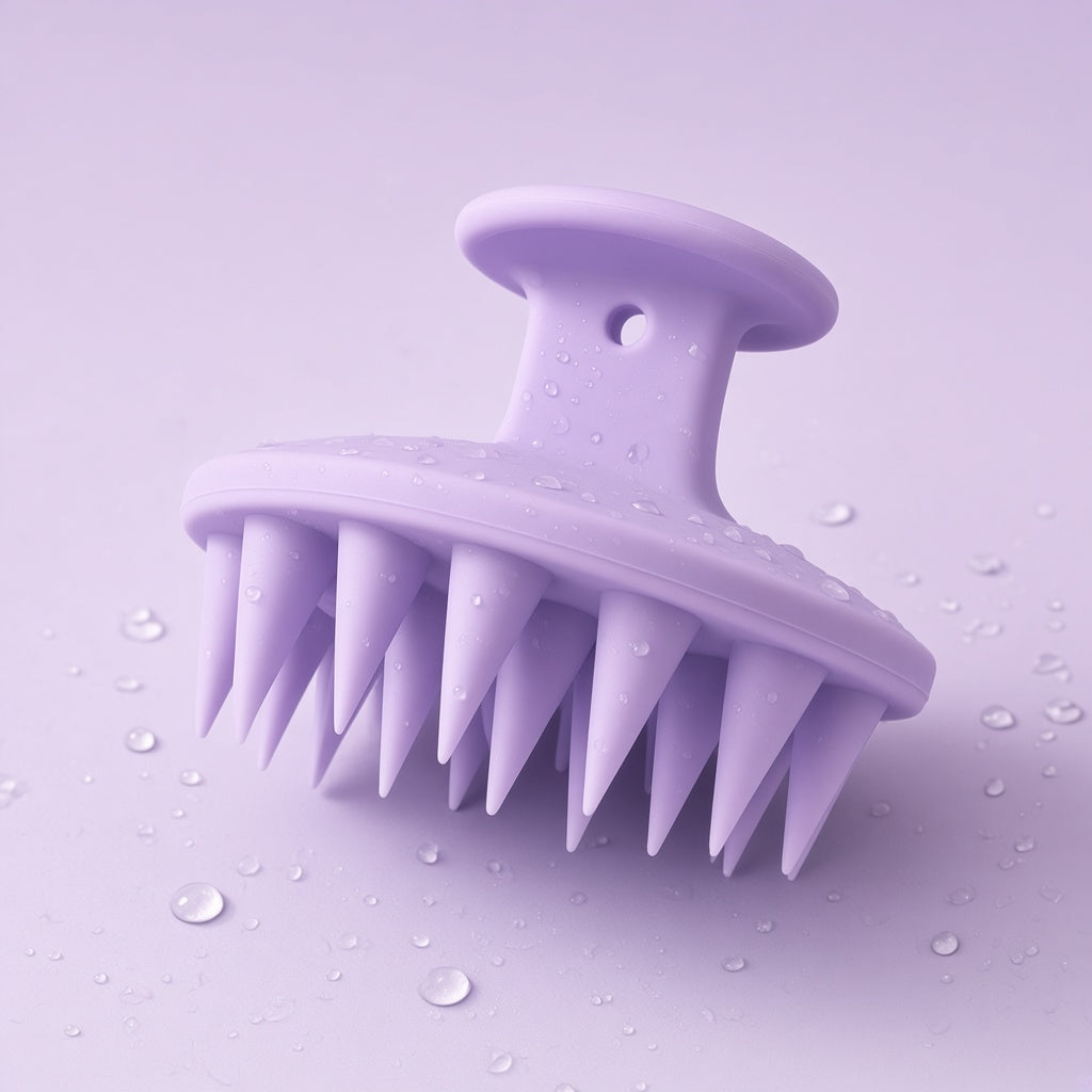 Silkora silicone scalp massager brush in Purple