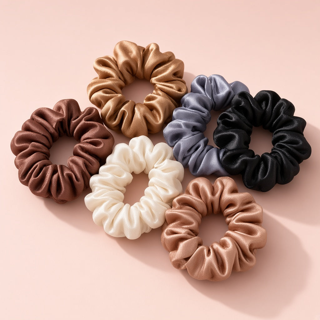 Silkora satin scrunchie set in mixed colours
